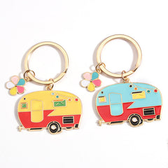 2Pcs Camping Keychain RV Travel Trailer Accessories Small Car Key Ring For Men
