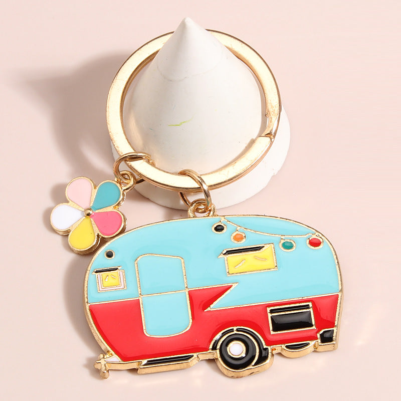 2Pcs Camping Keychain RV Travel Trailer Accessories Small Car Key Ring For Men