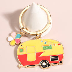 2Pcs Camping Keychain RV Travel Trailer Accessories Small Car Key Ring For Men