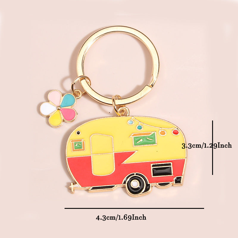 2Pcs Camping Keychain RV Travel Trailer Accessories Small Car Key Ring For Men