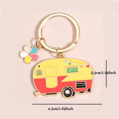 2Pcs Camping Keychain RV Travel Trailer Accessories Small Car Key Ring For Men