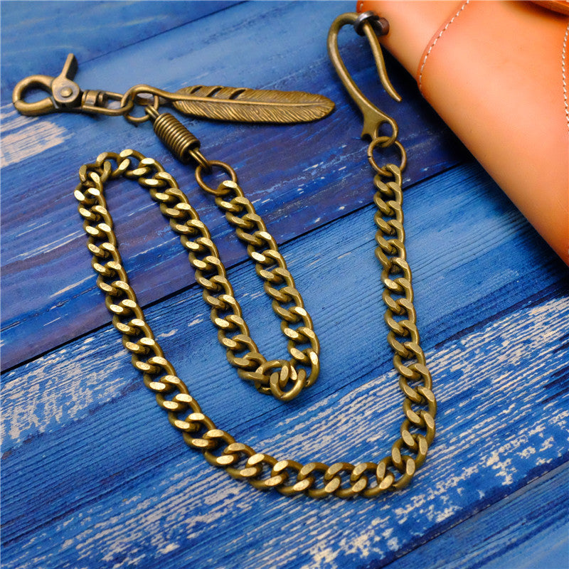 Bronze Copper Pants Chain Waist Hanging Key Chain DIY Feather Wallet Chain