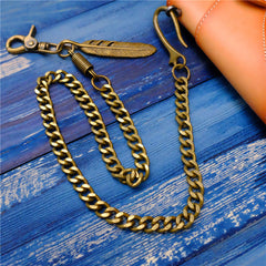 Bronze Copper Pants Chain Waist Hanging Key Chain DIY Feather Wallet Chain