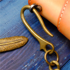 Bronze Copper Pants Chain Waist Hanging Key Chain DIY Feather Wallet Chain