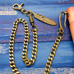 Bronze Copper Pants Chain Waist Hanging Key Chain DIY Feather Wallet Chain