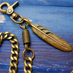 Bronze Copper Pants Chain Waist Hanging Key Chain DIY Feather Wallet Chain