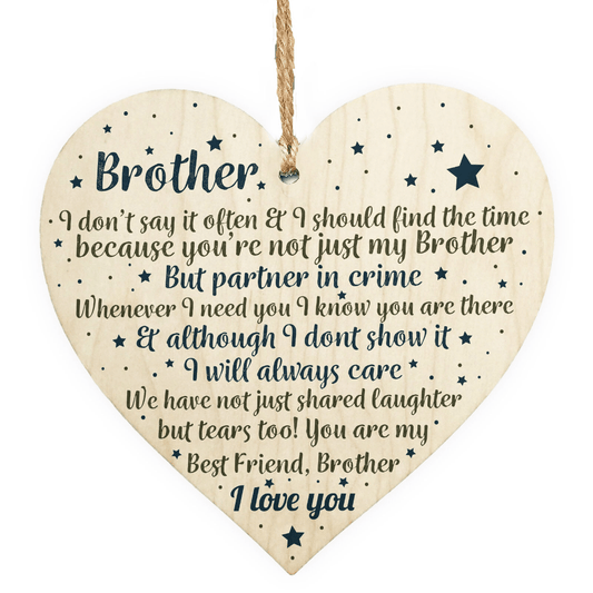 Thank You Brother Gift Heart Christmas Friendship Gift Birthday Sign