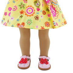 Yellow Flower Dress with Hats for 18 Inch American Dolls