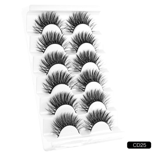 6 Pairs Cat Eye Fluffy Faux Mink Lashes 8D Wispy Pack