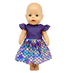 Dot Pattern Mermaid Dress Doll Clothes Accessories