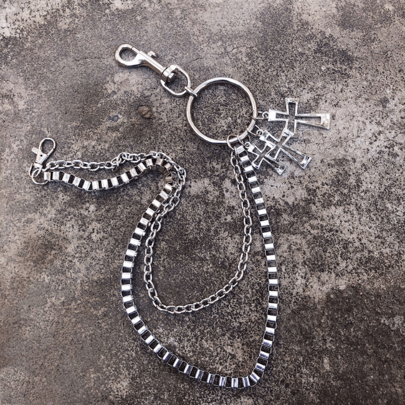 Cross Pants Chain Punk Double Chain Rock Hip hop Waist Chain Jeans Chain