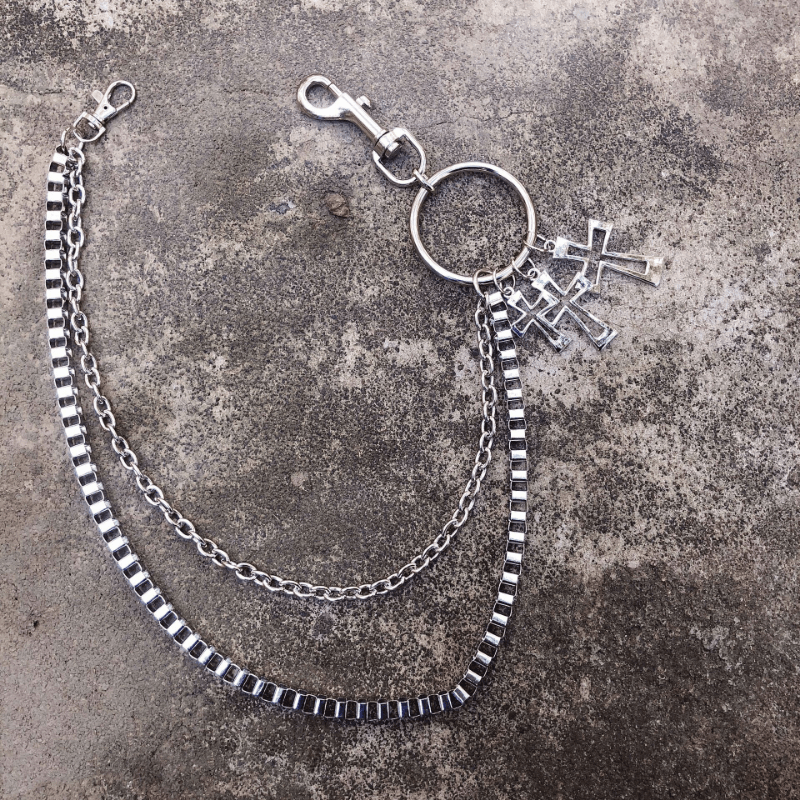 Cross Pants Chain Punk Double Chain Rock Hip hop Waist Chain Jeans Chain