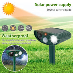 Solar Animal Repellant Ultrasonic Cat Dog Deterrent