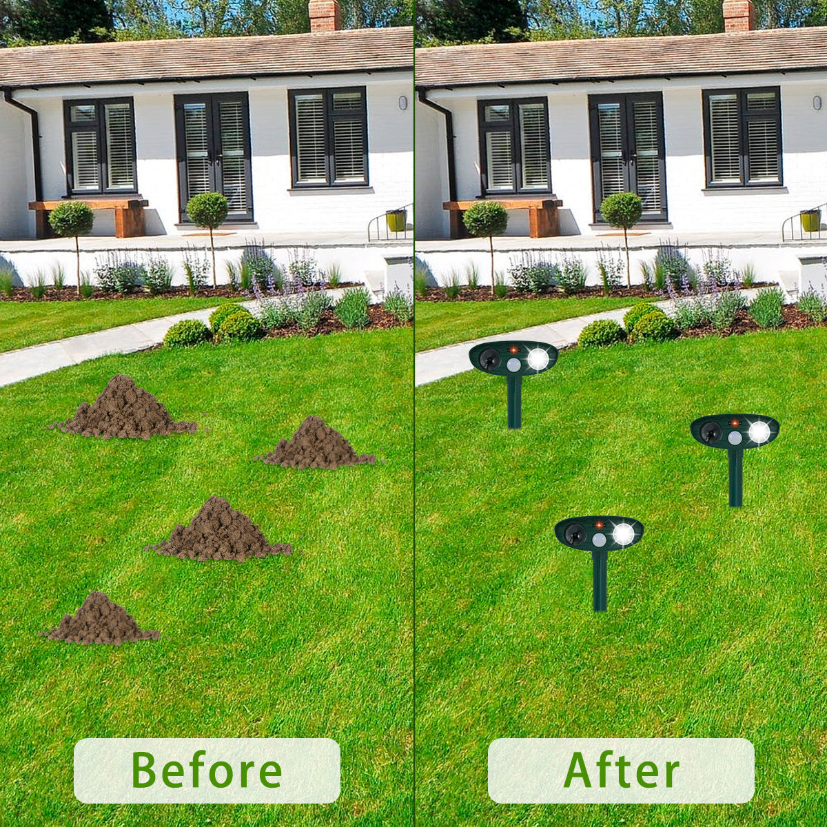 Solar Animal Repellant Ultrasonic Cat Dog Deterrent