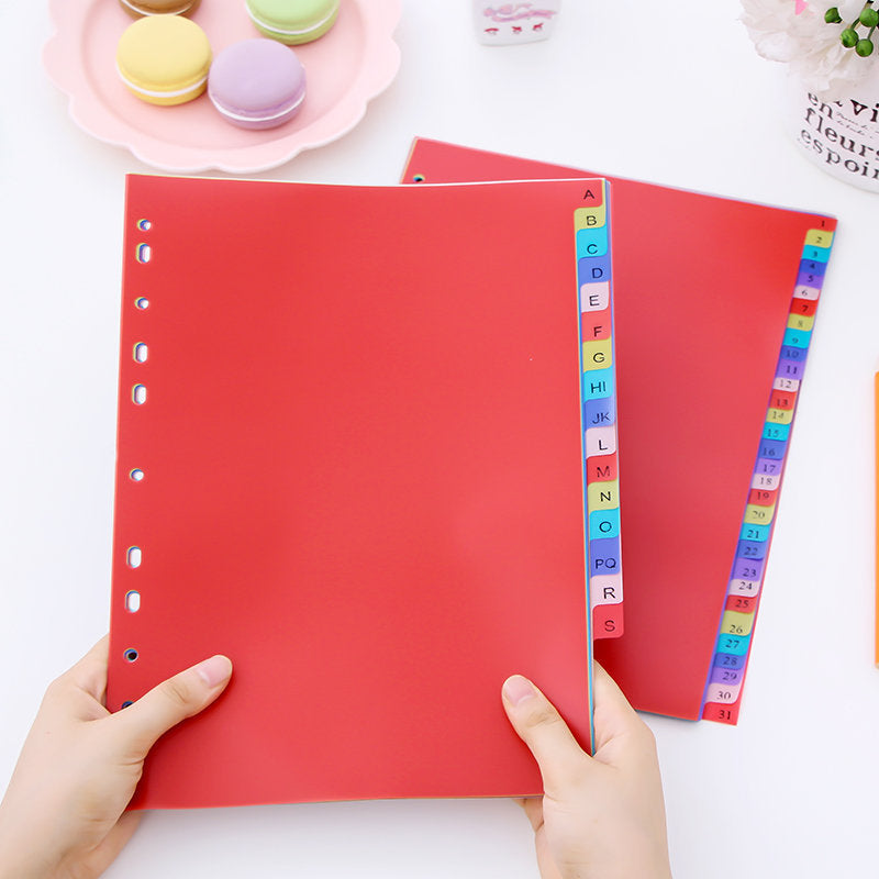 21pcs Multicolor Tab Dividers For 3 Ring Binder Letter Size