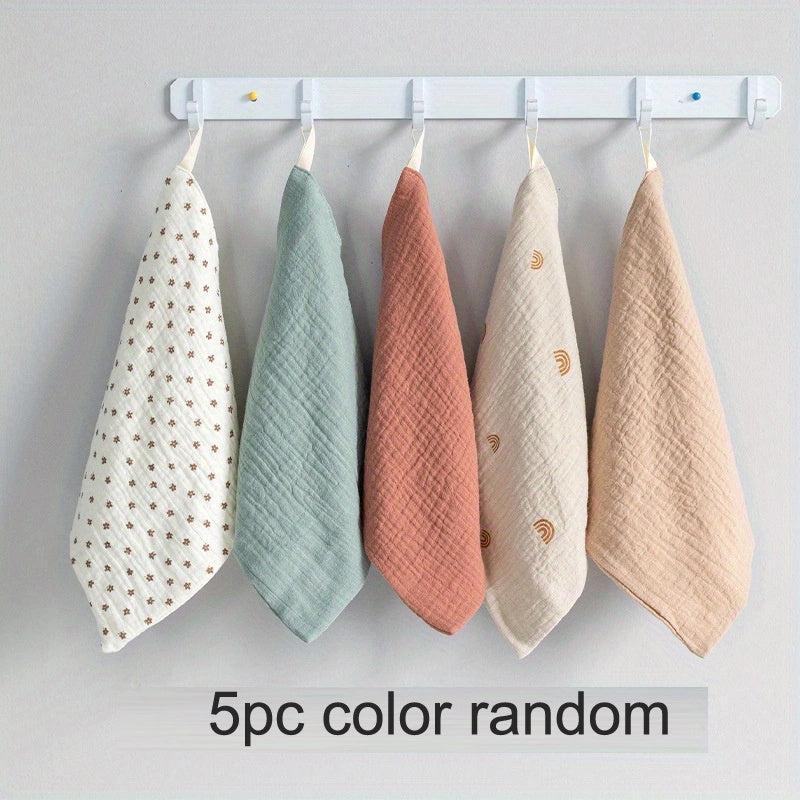5pcs Soft Cotton Gauze Baby Towels for Newborns