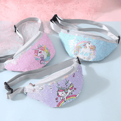 Kids Unicorn Sequin Coin Purse Waist Bag for Girls