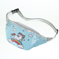 Kids Unicorn Sequin Coin Purse Waist Bag for Girls