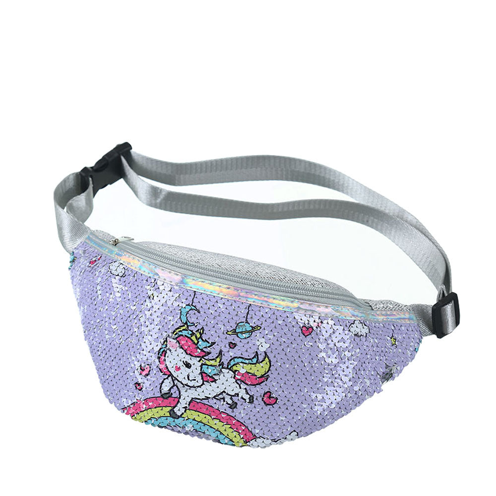 Kids Unicorn Sequin Coin Purse Waist Bag for Girls