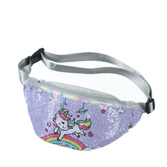 Kids Unicorn Sequin Coin Purse Waist Bag for Girls