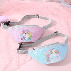 Kids Unicorn Sequin Coin Purse Waist Bag for Girls