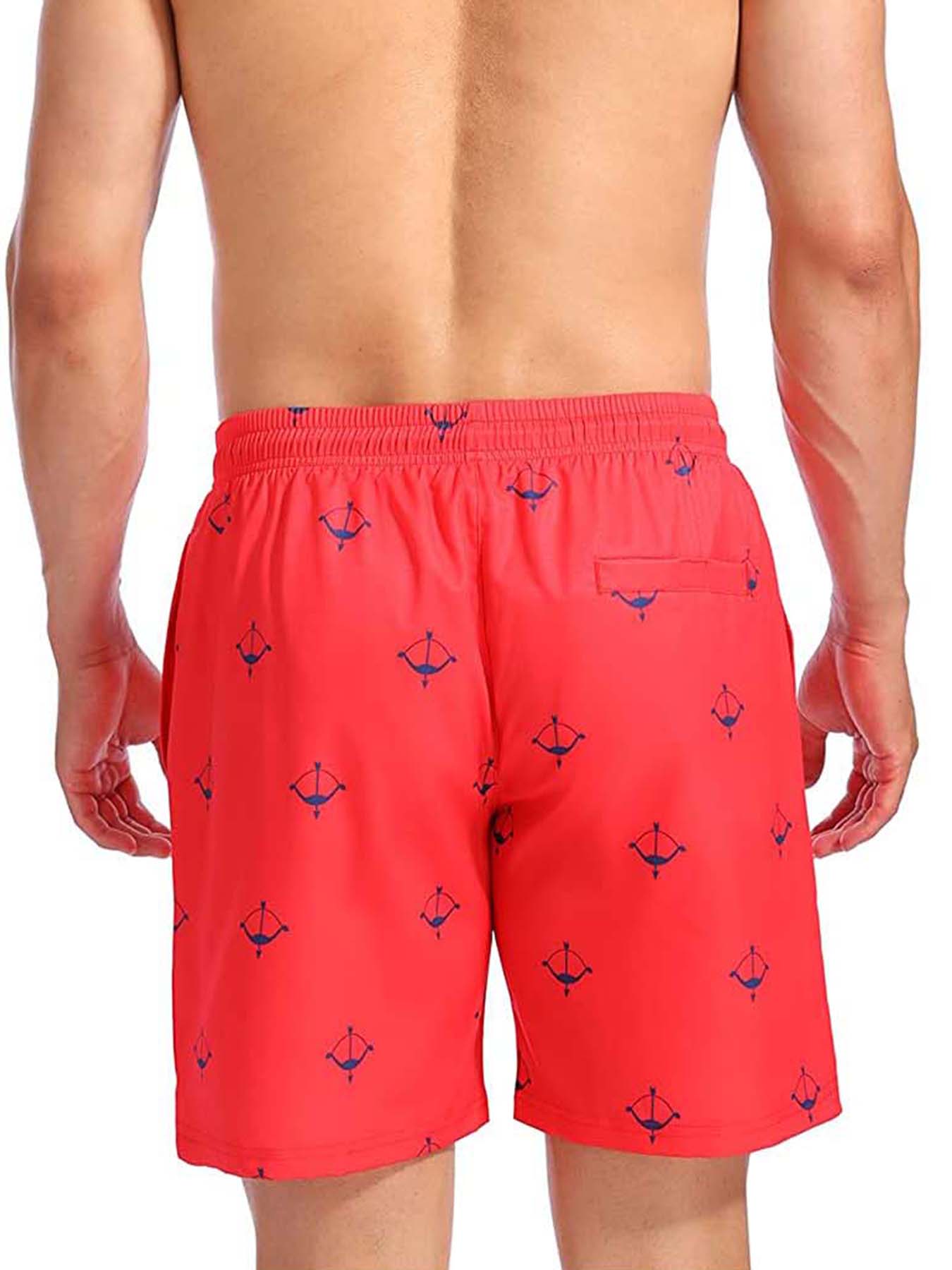 Cupid Bow Print Shorts Elastic Waist Drawstring Men's Lounge Shorts