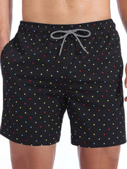 Cupid Bow Print Shorts Elastic Waist Drawstring Men's Lounge Shorts