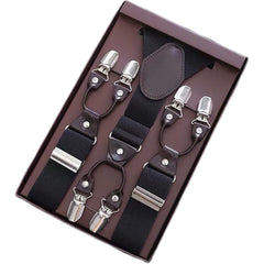 Men's Elastic Adjustable Y Back Clip on Suspenders