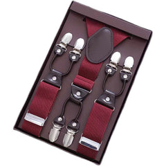 Men's Elastic Adjustable Y Back Clip on Suspenders