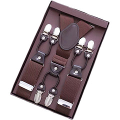 Men's Elastic Adjustable Y Back Clip on Suspenders