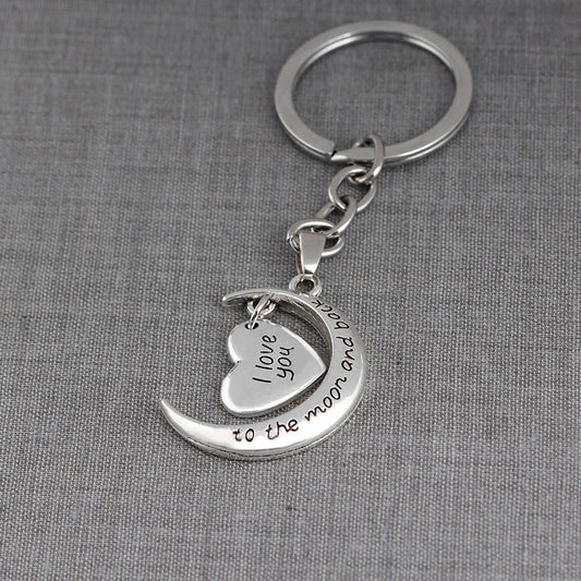 I Love You To The Moon And Back Keychain - Birthday Charm Accessories