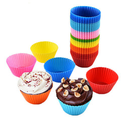 12pcs Silicone Cake Mold Round Muffin Cupcake Baking Molds Reusable