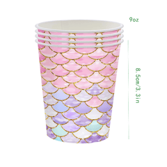 53pcs Mermaid Theme Birthday Party Supplies Disposable Tableware