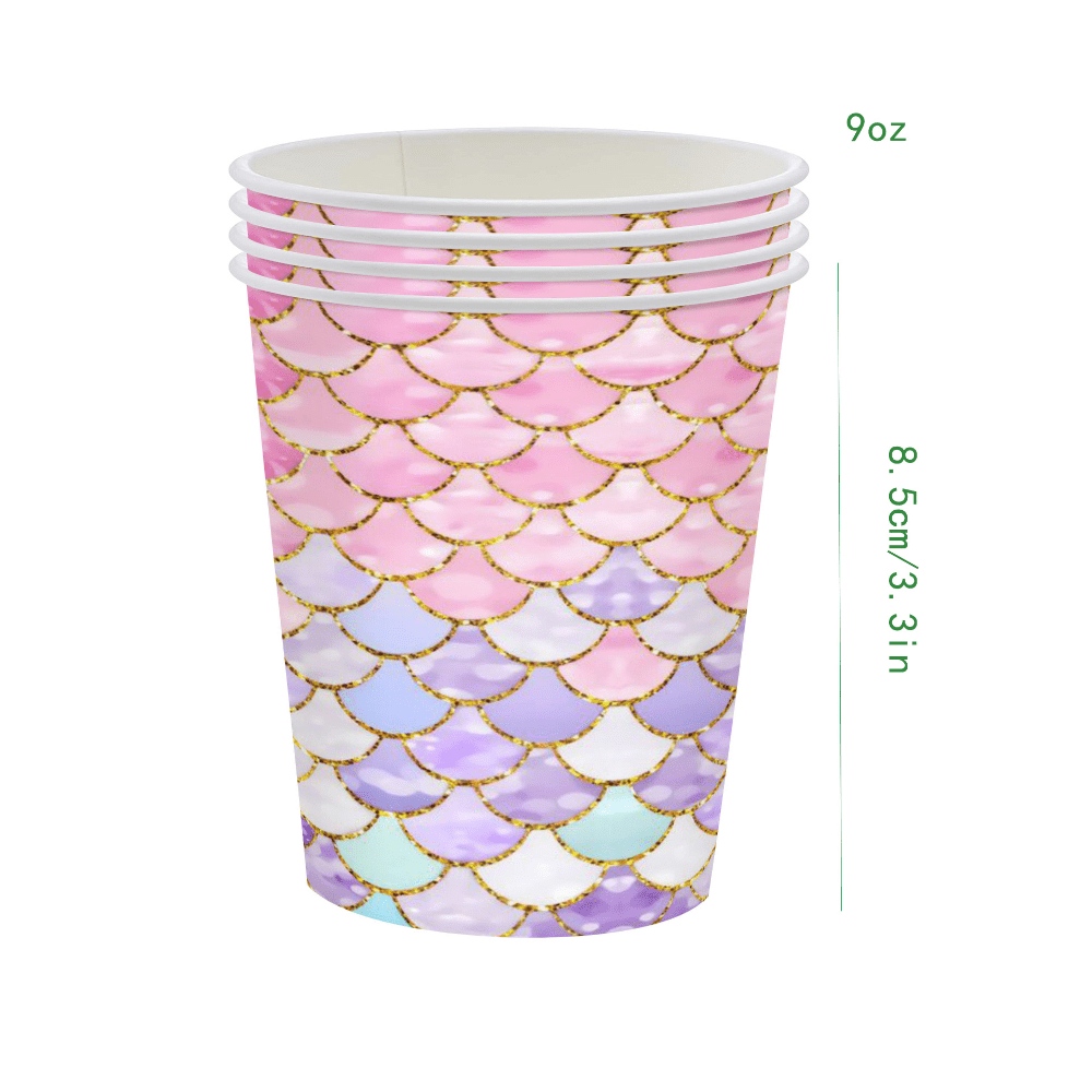 53pcs Mermaid Theme Birthday Party Supplies Disposable Tableware