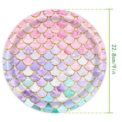 53pcs Mermaid Theme Birthday Party Supplies Disposable Tableware