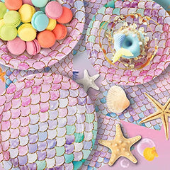 53pcs Mermaid Theme Birthday Party Supplies Disposable Tableware