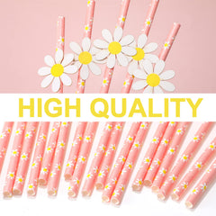 50 Daisy Paper Straws for Parties Events Crafts & More