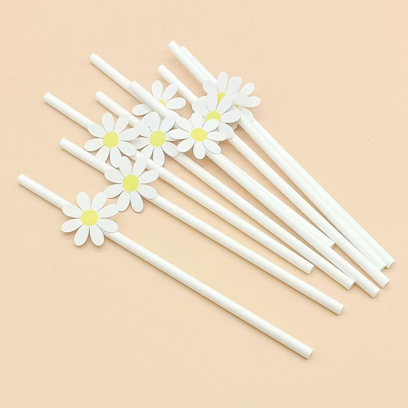50 Daisy Paper Straws for Parties Events Crafts & More