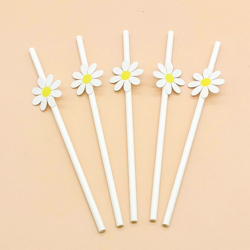 50 Daisy Paper Straws for Parties Events Crafts & More