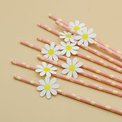 50 Daisy Paper Straws for Parties Events Crafts & More