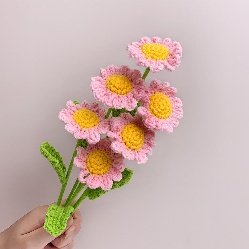 10Pcs Chamomile Yarn Hook Flower Simulation Bouquet
