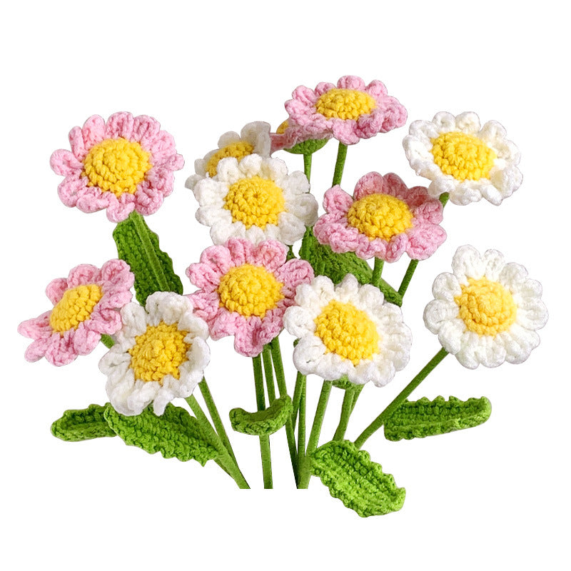 10Pcs Chamomile Yarn Hook Flower Simulation Bouquet