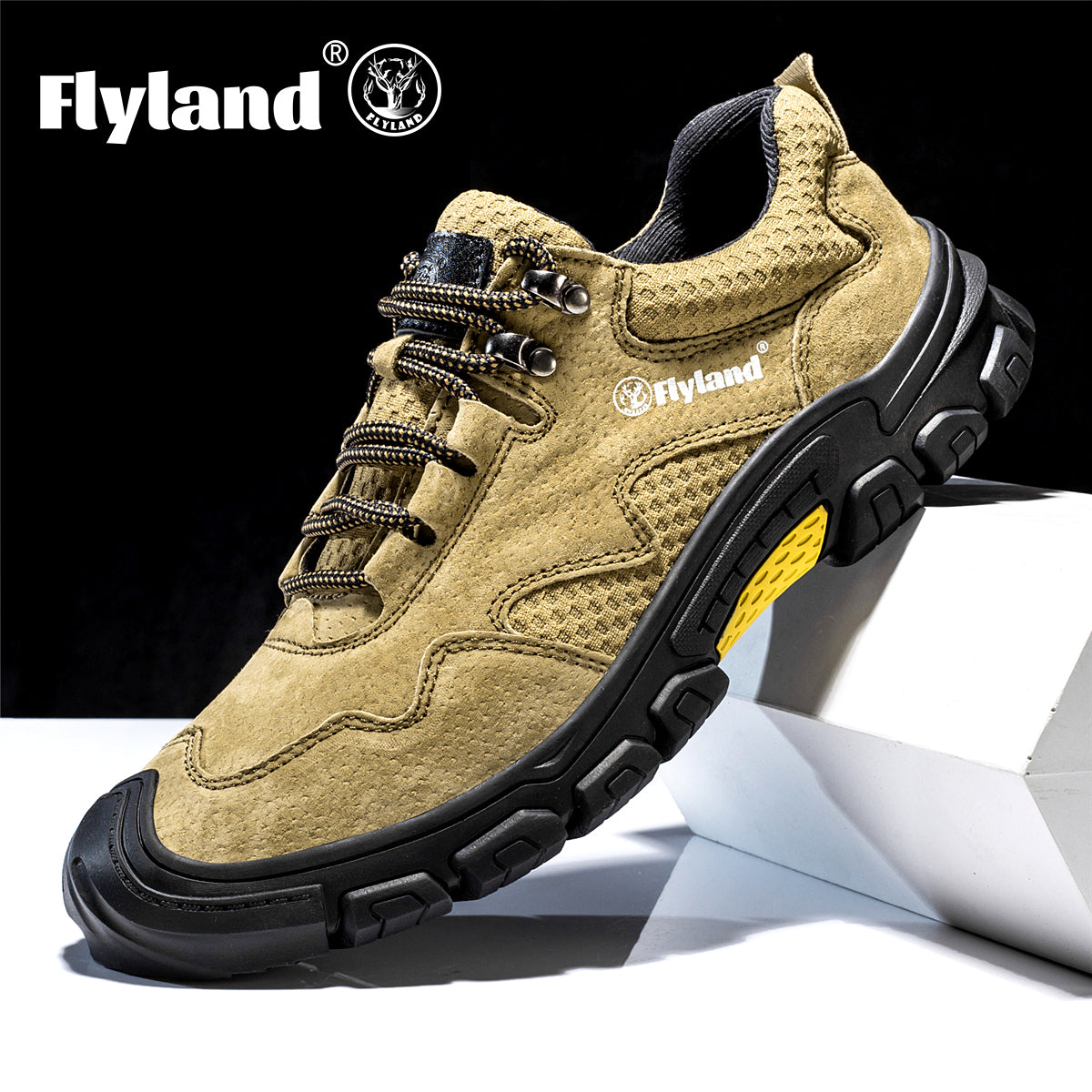 FLYLAND Men's Outdoor Hiking Shoes Non Slip Work Shoes