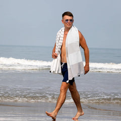 Quick Drying Beach Towel Soft Absorbent XL Size Tassel Design