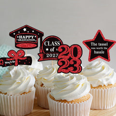 5pcs Graduation Cake Decorations Happy Graduation Cake Decor Supplies
