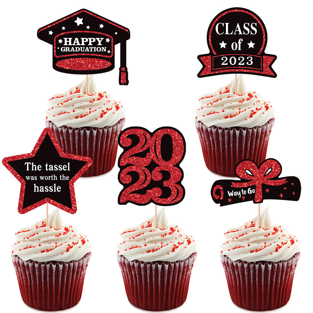 5pcs Graduation Cake Decorations Happy Graduation Cake Decor Supplies