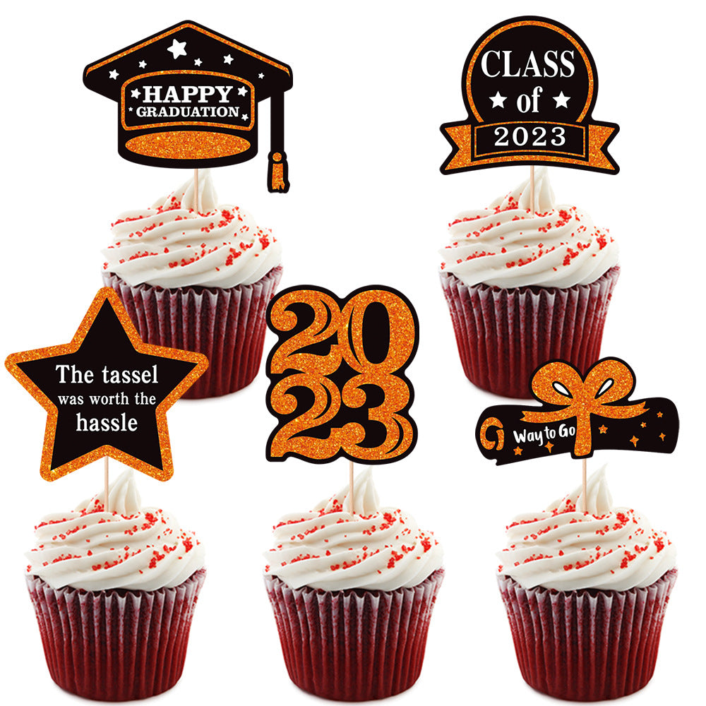 5pcs Graduation Cake Decorations Happy Graduation Cake Decor Supplies