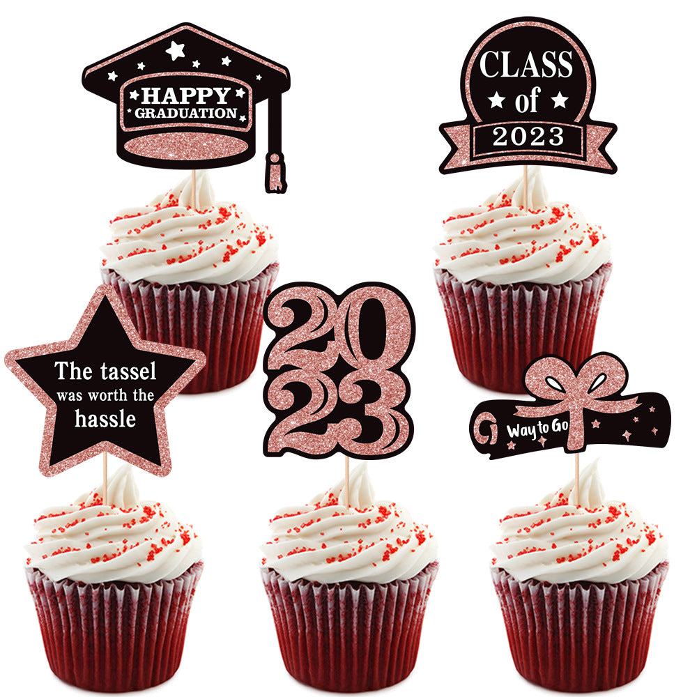 5pcs Graduation Cake Decorations Happy Graduation Cake Decor Supplies