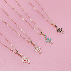 Fashionable Notes Pendant Necklace in 4 Colors for Women