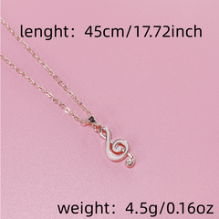 Fashionable Notes Pendant Necklace in 4 Colors for Women